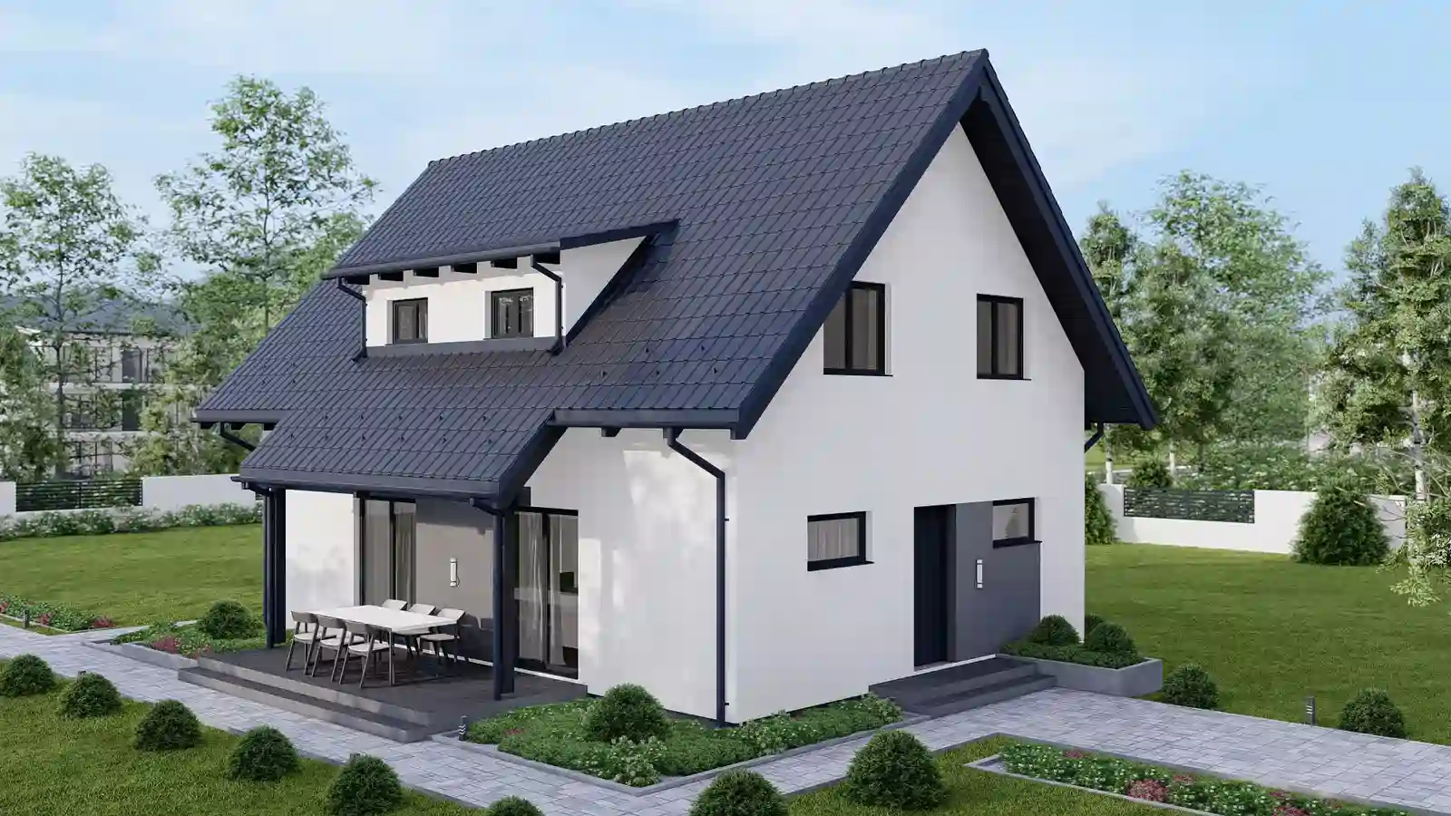 casa modular prefabricada vista lateral