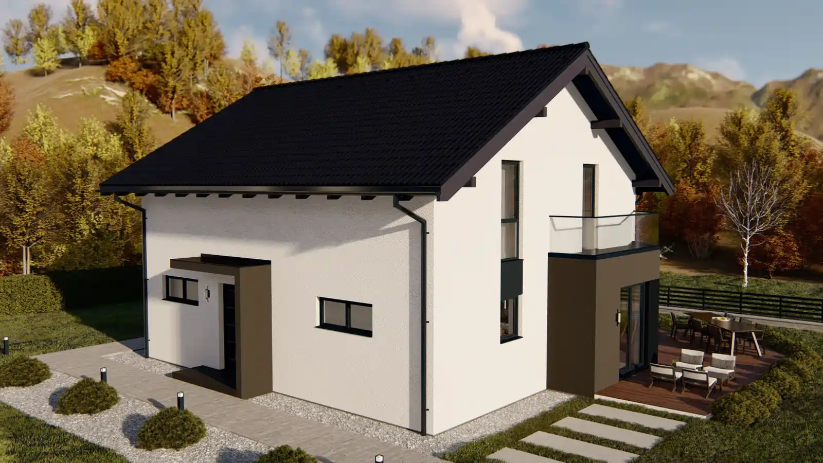 casa modular prefabricada vista lateral