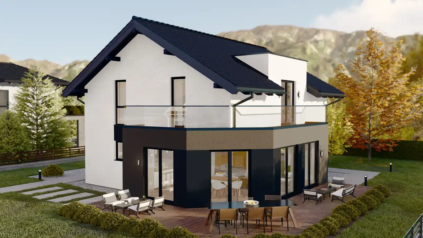casa modular prefabricada vista posterior