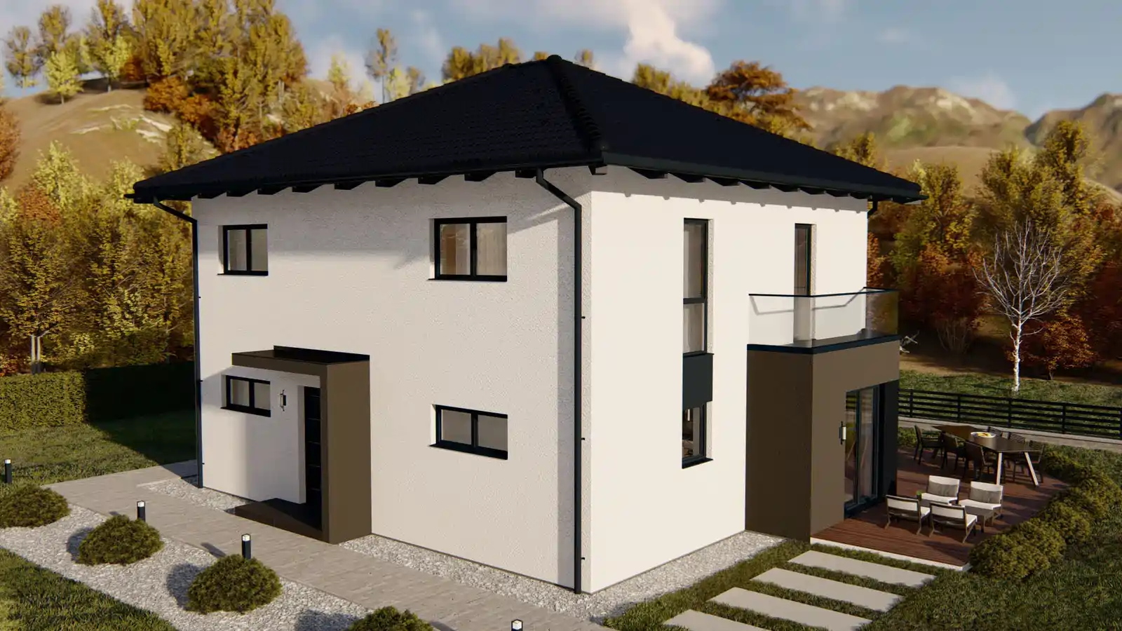 vivienda prefabricada vista lateral