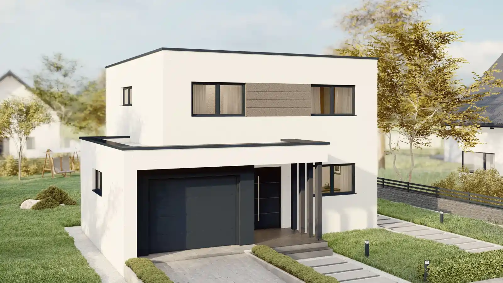 vivienda prefabricada vista lateral